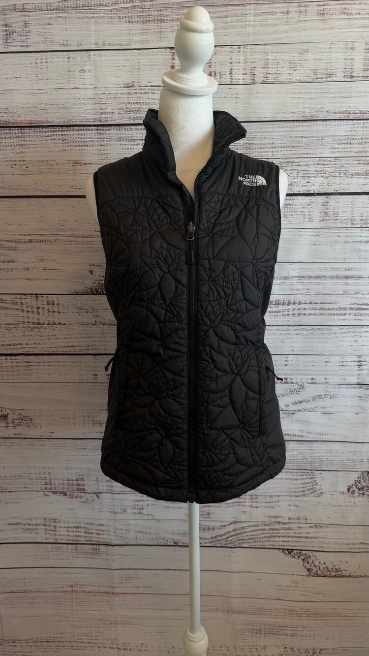 The North Face Tamburello Vest Floral Quilted Pattern Black Womens